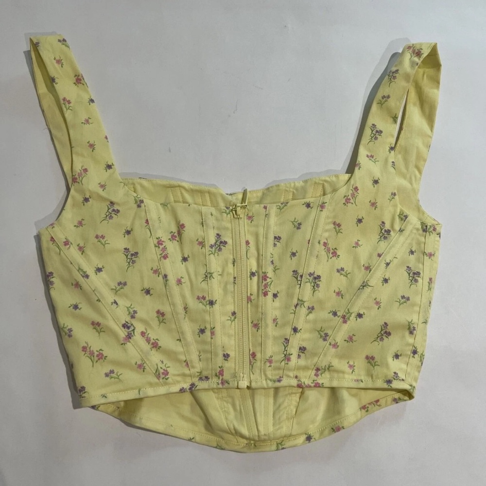 House of CB POPPY Lemon Floral Corset Small US4-6 $105 - Picture 4 of 5